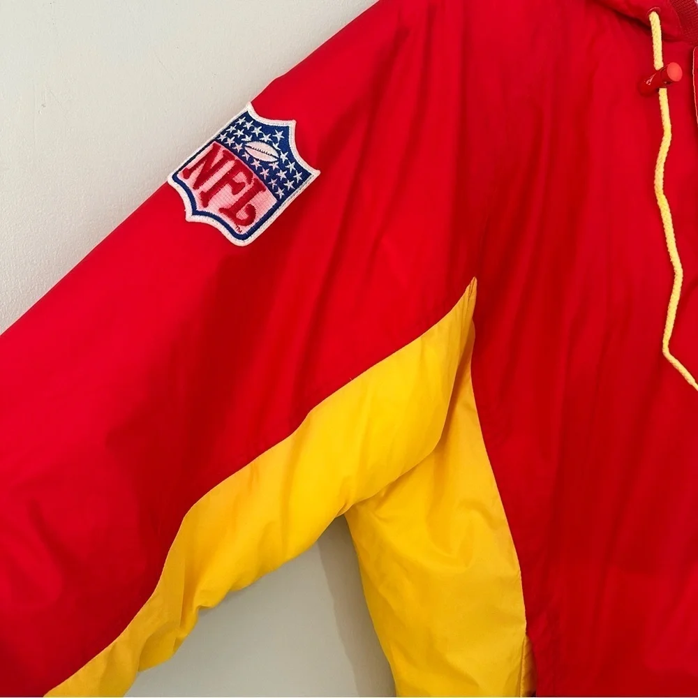 Vintage 90s Kansas City Chiefs Puffer Coat Jacket Pro Line XL Red, Yellow